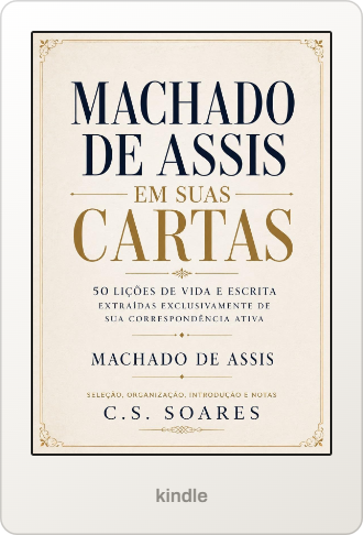 E-book Machado de Assis em Suas Cartas exibido em um Kindle branco